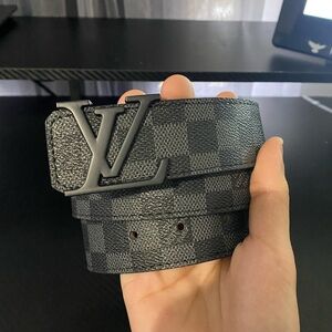 Louis Vuitton Black Checkered Belt